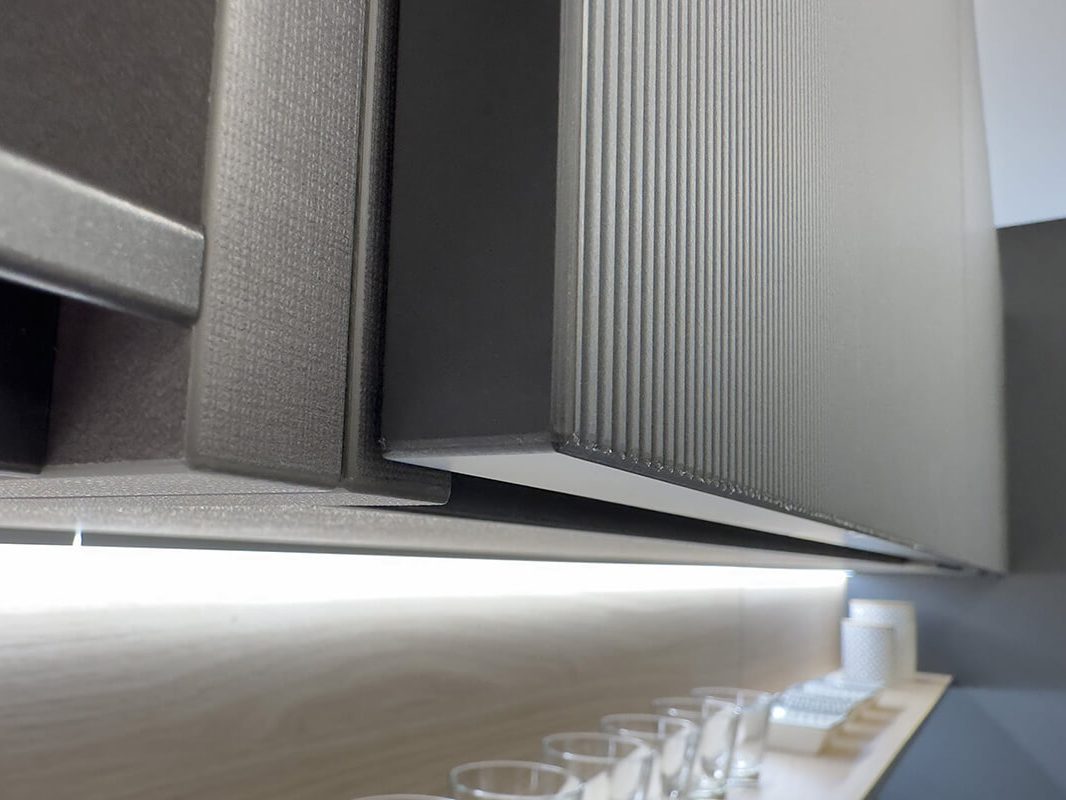 Pensili: Ante Innovative Surfaces (TAKTO effetto materico) – pressatura e calandratura